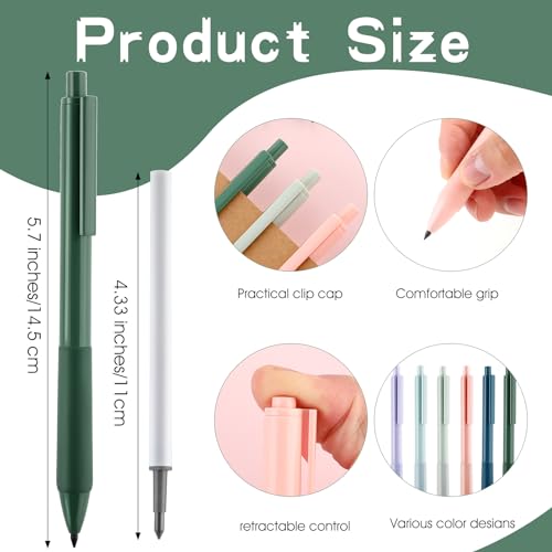 image for Sibba Forever Mechanical Pencil 6 PCS Colored Inkless Eternal Everlast