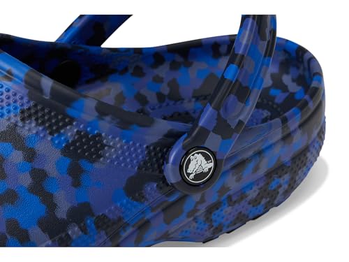 Image of Crocs Unisex Classic Marbled Tie-Dye Clog, Blue Bolt /Multi Confetti, 13 Women /11 Men, Medium