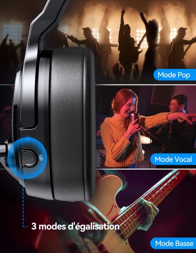 Casque anti bruit Bluetooth pour centres d'appels et bureaux avec micro clair TECKNET