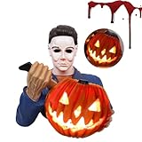 Cafele Led Light Up Michael Myers Figure - 10.3'' Resin Horror Movie Garden Statues Built-in Light Pumpkin Halloween Decorations Props