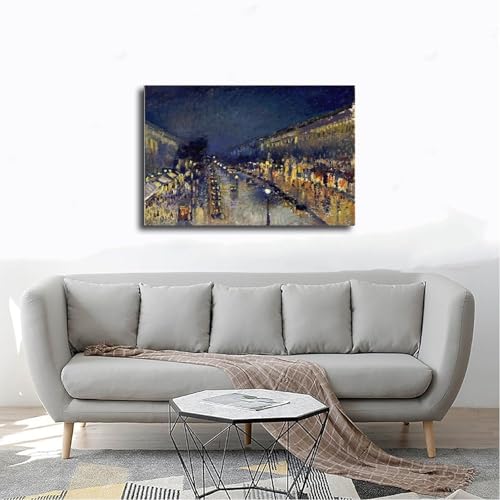 Toile Pissarro Boulevard Montmartre Paris cadre suspendu pour habiller un mur