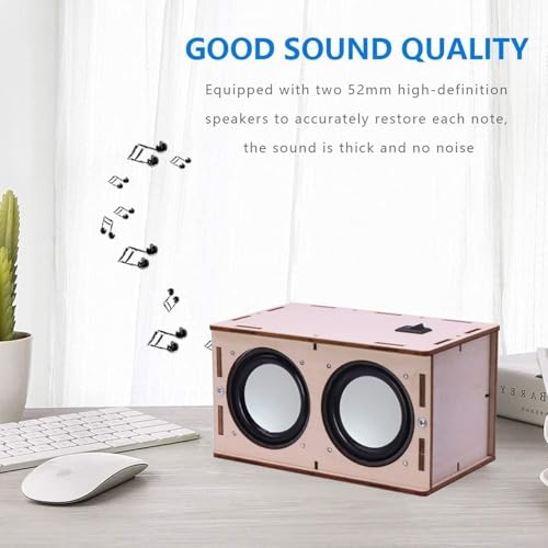 Image of Electrobot DIY Portable Bluetooth Speaker Kit MDF Buildable Speaker Box,2600Mah Rechargeable Battery,Plug & Play Assembly Bluetooth,Remote,Line-In,USB,SD Card,Mic Support Hands-On STEM Kit