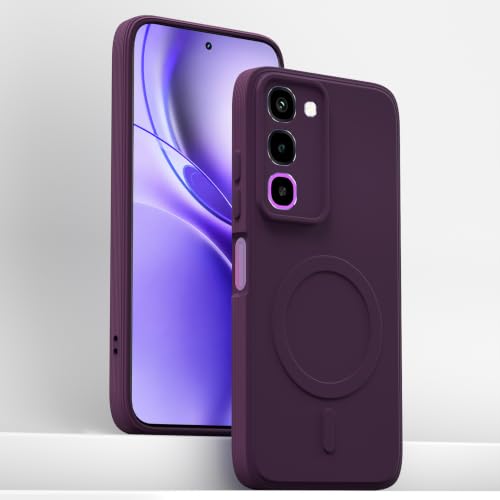 Image of Outlouders Back Cover for Realme P4R 5G | Soft Matte Silicone | Slim Fit | Magnetic-Safe Logo Design (Magnetic-Safe Not Compatible) | Shockproof | Camera Protection Bumper Case (Purple)