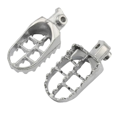 Repose-pieds moto cross argentés à grip maximal pour pilotage XR50R et CRF50