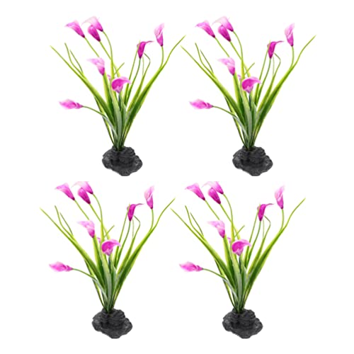 Operitacx Artificial Mini Flower 4Pcs Artificial Flowers Sushi Plate Decoration Fake Grass Plants Sashimi Serving Plate Decor Japanese Plate Ornaments for Home Bar Restaurant Sashimi Plate Decorations