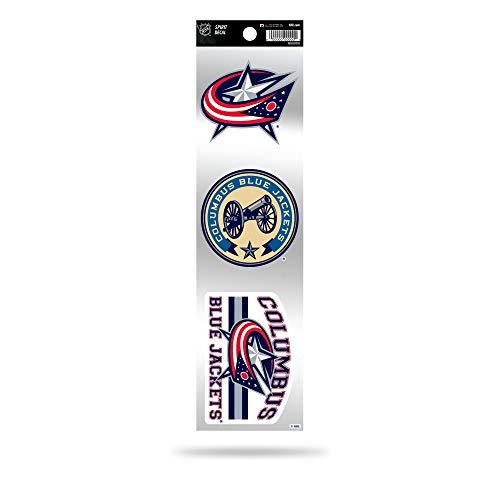 Rico Industries NHL Hockey Columbus Blue Jackets 3-Piece Retro Spirit Decals