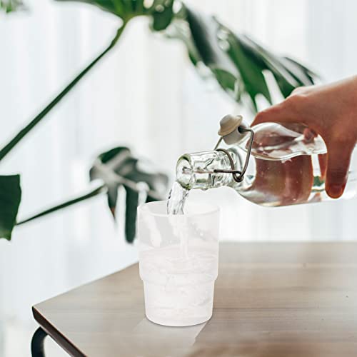 Dokeno 2 Stück Wand Ersatz Zahnbürstenbecher, Milchglas, Wiederverwendbar, Badezimmer Zubehör, Mundspülbecher, Haushalt, Hotel 6
