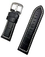 Algopix Similar Product 18 - 26mm Black Leather Watch Band