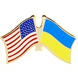 INTERNATIONAL, USA & UKRAINE Cross Flags - Original Artwork, Expertly Designed PIN - 1.125"
