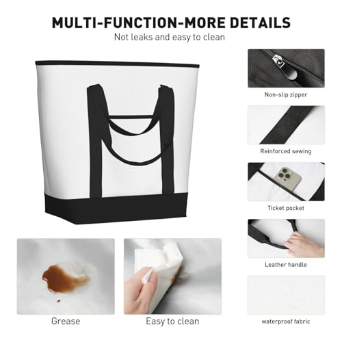 Grand sac isotherme doux à imprimé blanc de courses réutilisable - 4