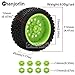 Chanjorlin 1/10 1/8 RC Short Course Truck Tires OD 112mm and Wheels 12mm 14mm 17mm Hex for 1:8 1:10 Scale Off Road Truck Car Traxxas Slash 2WD 4×4 Axial Losi Redcat Rc4wd Arrma Senton 4PCS (Black)