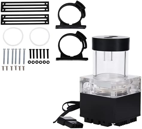 650L/H 7W Water Cooling Pump with 3.5 Meters Pump Head & LED Power Indicator G1/4 Thread Fast Heat Dissipation CPU Cooling System (12cm Black)