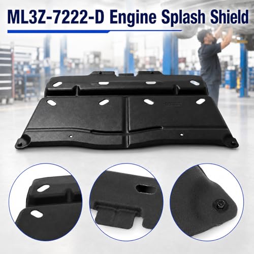 Image of Engine Splash Shield ML3Z-7222-D JL3Z-7222-C Engine Splash Guard Under Cover Compatible for 2015-2024 F150 with Gasoline Engine (Not Fit for Raptor Model & 3.0L Diesel)