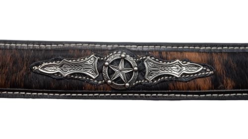 Men's Natural Hairy Leather Western Belt Cowboy Belt for Texas Men Country Style Fajas Vaqueras para Hombre3