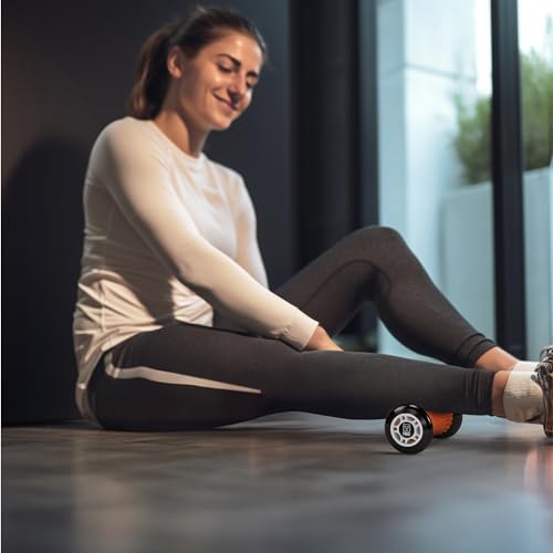 H&S Fußmassage Igelball - Faszienrolle Fuß - Fußmassageroller zur Faszien Massage - Roller für Hand & Fuss aus Silikon mit Noppen für Stressabbau & Entspannung - Orange 5