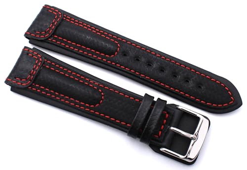 Bracelet de montre RIOS1931 Monza en cuir de vachette façon carbone
