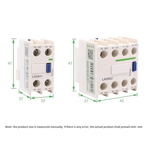 Contactor auxiliar LADN20 de montaje frontal con alta precisión de conmutación CA 2