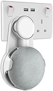 Gelink Socket Wall Mount for Google Home Mini, Nest Mini (2nd gen) Holder Stand Hanger Plug in Kitchen Bathroom Bedroom, Hides the Long Cord (White)