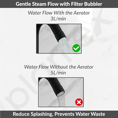 Image of Plantex Sink Mixer Tap for Kitchen with 360 Swivel Spout /Hot and Cold Water Tap with Wall Flange and Teflon Tape /Brass Spindle Sink Tap (Black)