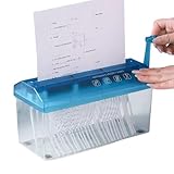 Aktenvernichter – kompakter Dokumentenschneider handgekröpft – persönlicher manueller Papierschneider | für Privatsphäre, Zuhause, Schule, Studentenwohnheim, Wohnung