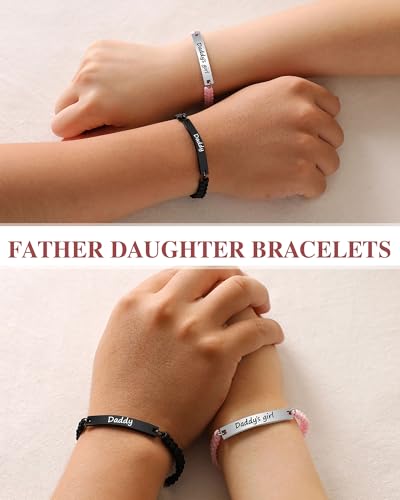 UPROMI Matching Father Daughter Bracelet Fathers' Day Christmas Birthday Gifts for Dad Daddy from Daughter Gift Ideas2