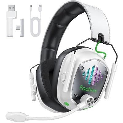 Fachixy VK81 Wireless Gaming Headset for PS5, PC, PS4, Switch and Mobile, 2.4GHz USB/Type-C Low Latency Connection, Bluetooth 5.4 Headset with ENC Mic, 50mm Drivers, RGB
