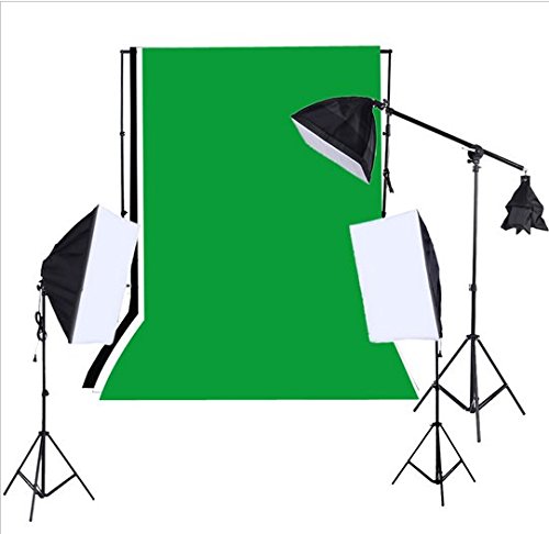 GOWE Professional Softbox Lighting Kit with 135W Light Bulbs Softbox Light Stand Cantilever Stick Backdrop photo background