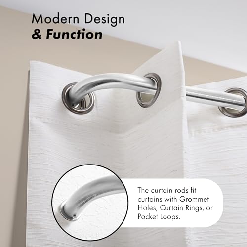 Meriville 8541876238 1-Inch Diameter Bay Window Curtain Rod Set For Bayview Windows, Satin Nickel Finish thumb #5