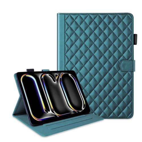 Étui cuir iPad Pro 13 M4 vert foncé à rabat portefeuille et dos magnétique