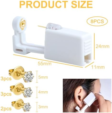 Pistola per Piercing All'orecchio Set di Macchina per Piercing Professionale Pistole per Orecchio di Sicurezza con 98 Borchie per Orecchini Naso