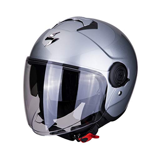 Casque de moto Scorpion EXO-City jet argent XL avec écran solaire intégré