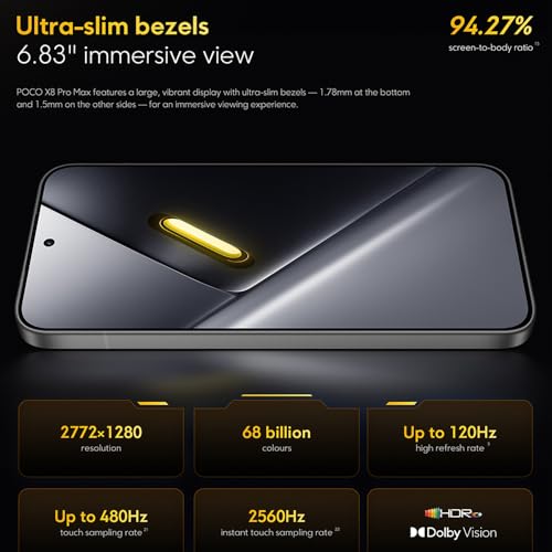 POCO X8 Pro Max, Smartphone 12 + 512 GB, hochwertiger Prozessor Dimensity 9500s, Ultra-helles AMOLED-Display, 50 MP Light Fusion 600 mit OIS, Schwarz, Ladegerät inklusive – Bild 6