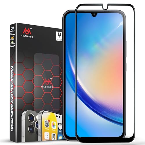 Image of Mr.Shield Top-Notch HD+ Tempered Glass Screen Protector Guard for Samsung Galaxy A24 4G / M34 5G / A34 5G (6.5 Inch), 9H Hardness, Military Grade Protection, Easy Installation kit