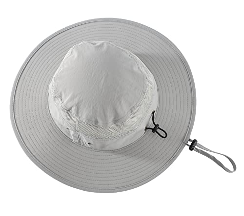 Home Prefer HP0276-GRY Upf50+ Mens Sun Hat Wide Brim Fishing Hat Airy Womens Bucket Hat Uv Protection Hat thumb #2