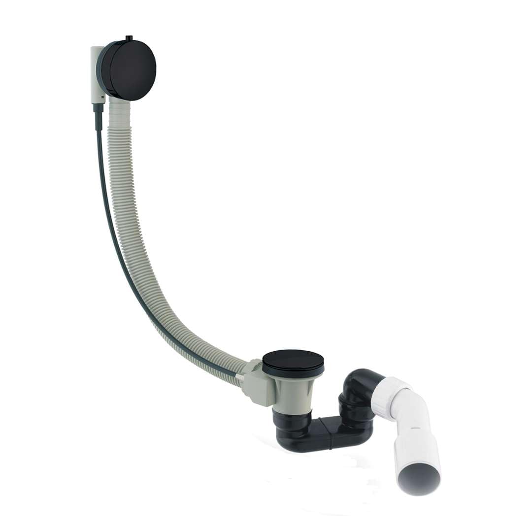 Siphon de vidange de baignoire noir pour une salle de bain moderne