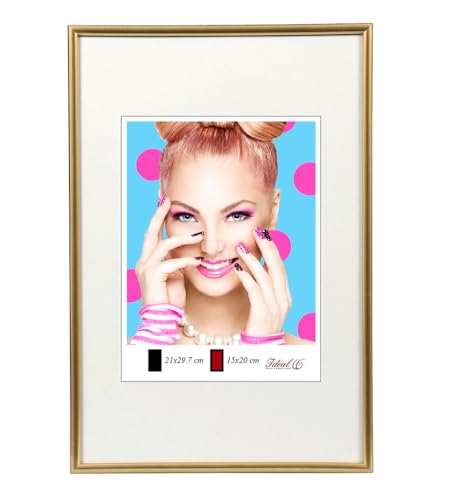 Bilderrahmen Kunststoff Lifestyle Foto Rahmen Collage Wanddeko Poster Photo Style: Farbe: Gold | Format: 50x70