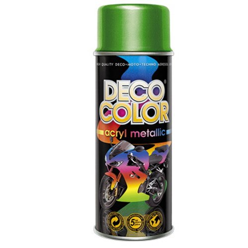 DECO COLOR DC Lackspray Metallic 400ml freie Farbeauswahl (Lackspray Grün mit Metallic-Effekt)