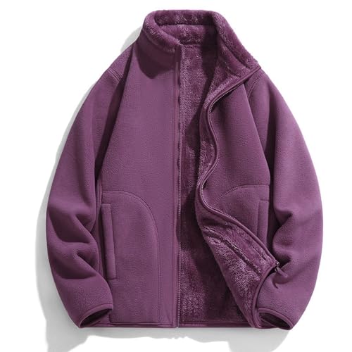Abrigo de invierno para mujer talla grande con cuello solapa y forro cálido XXL