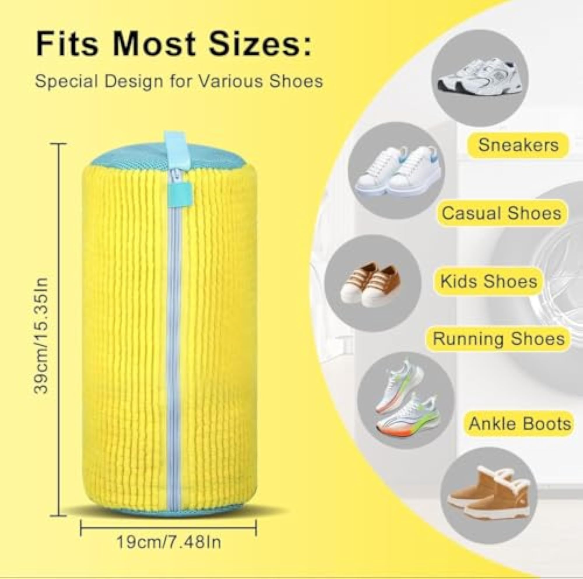 Reusable Washing Machine Bag for Shoes, Deep Cleaning Laundry Organizer