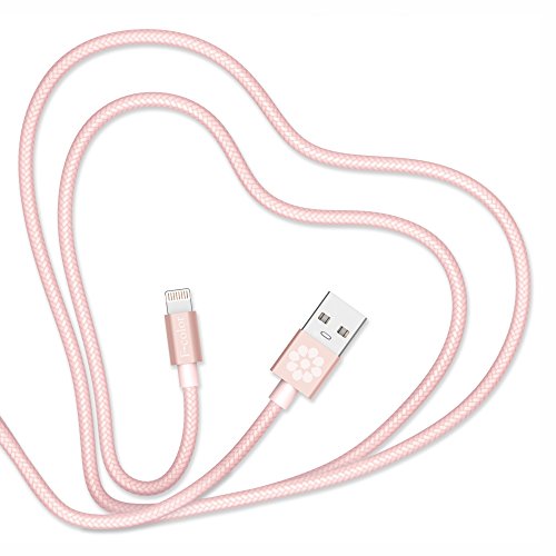 iPhone 7 Charger, F-color 6 Feet Apple iPhone 8 7 Plus Lightning Cable Cord Nylon Braided Rose Gold, for iPhone 7 7 Plus 6S 6S Plus 5 5S 5C SE iPad Pro iPad Air 2 iPad Mini 4, Rose Gold/Rose Pink