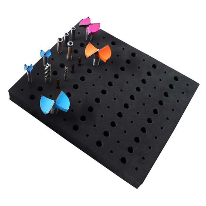Aboiledy Router Bit Tray Storage Holder with 110 Holes for 1/4Inch 1/2Inch Shank Milling Cutters Bits Organizer, EVA CNC Milling Bit Storage Tray, Drill Bit Holder Rack Organizer