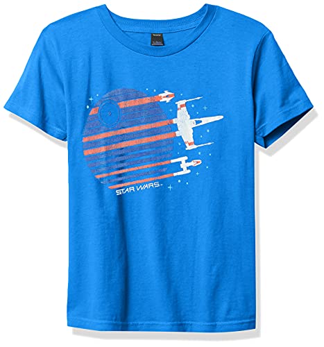 T-shirt Star Wars Rebel Flyby coton vêtement garçon col rond bleu roi Youth X-Small