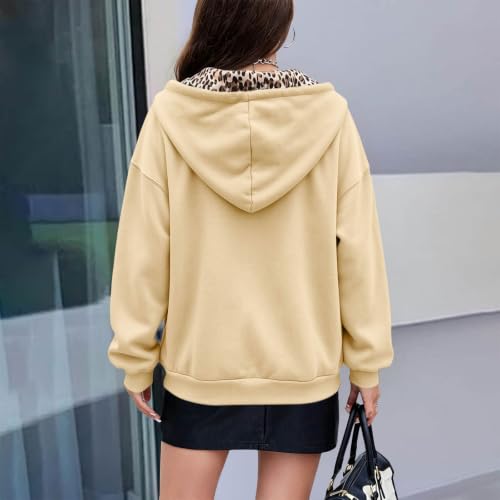 Leopard Jacket for Women Fleece Hooded Zip Up Sweatshirt Women with Pockets - image 6
