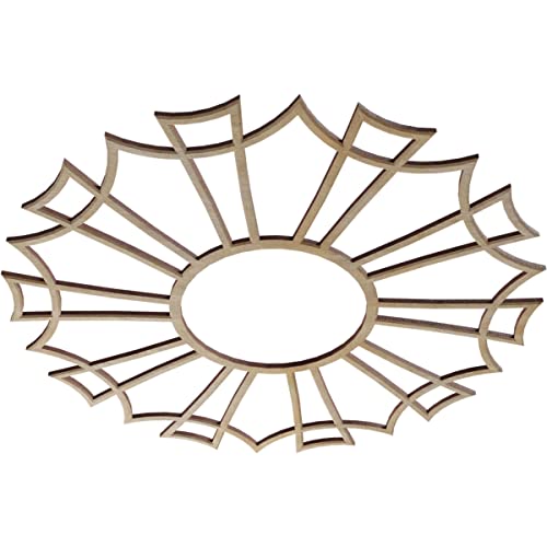 Image of Ekena Millwork 20 inchOD x 7 inchID x 3 /8 inchT Augustus Wood Fretwork Pierced Ceiling Medallion, Birch