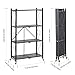 Folding Shelf Foldable Shelves with Wheels - Folding Shelves No Assembly , Collapsible Shelf Unit Display, Kitchen Organizers and Storage, Pop Up Heavy Duty Rack , 4-Tier Black 28
