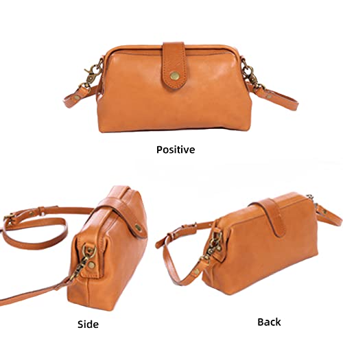 Yohora Women's Genuine Leather Shoulder Bag Retro Crossbody Purse with Adjustable Straps Clutch Messenger Wallet for Travel2