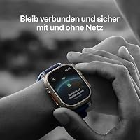 Apple Watch Ultra 3 GPS + Cellular 49 mm Premium Smartwatch für Lauftraining und Kombinationssport mit robustem Titangehäuse in Natur und Alpine Loop in Hellblau (Large) – Ansicht 3