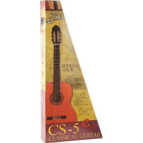 Eko CS-5 PACK, Classical Guitar 3/4 Series Pack with Plectrs, Tuner and Bag, Natural Color