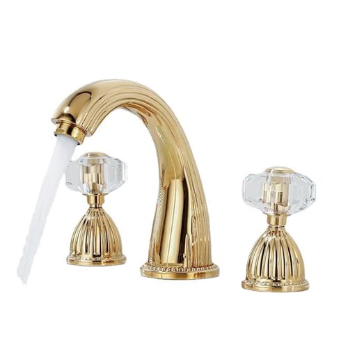 Mitigeur laiton mono-trou à poignée unique avec finition dorée durable pour lavabo