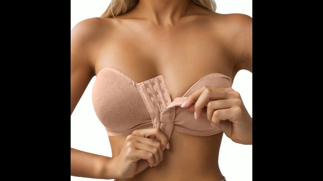 Générique Bandeau Soutien Gorge Femme Sans Armature Invisible Brassiere Femme Fermeture Devant Anti-Glissant Soutien-gorge Sans Bretelles Push Up Sexy Sans Courture Quotidien Classiques (Black, S